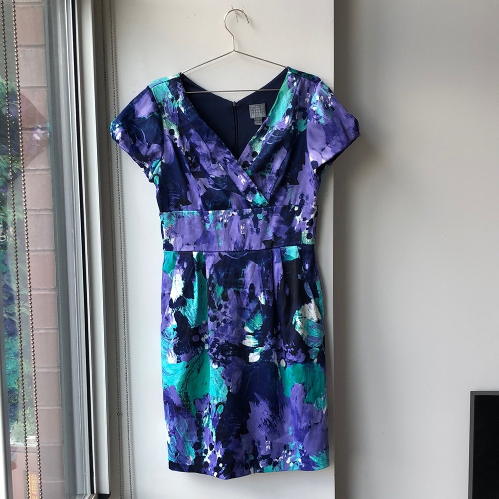 Rabbit Rabbit Rabbit Abstract Floral Fitted Waist Cocktail Dress!